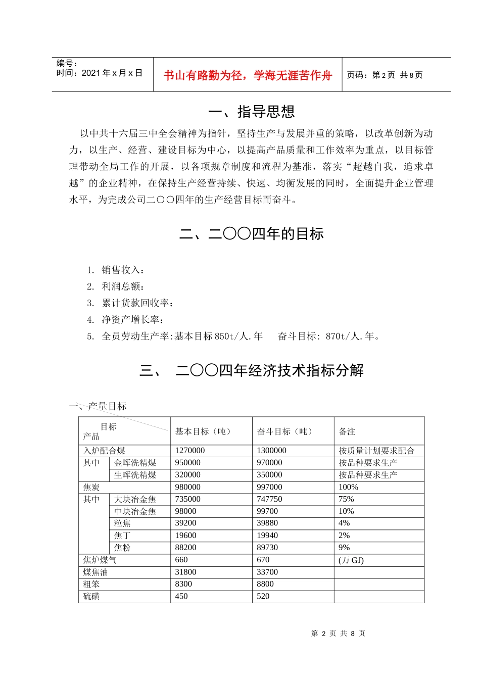 山西金晖煤焦化工—生产计划_第2页