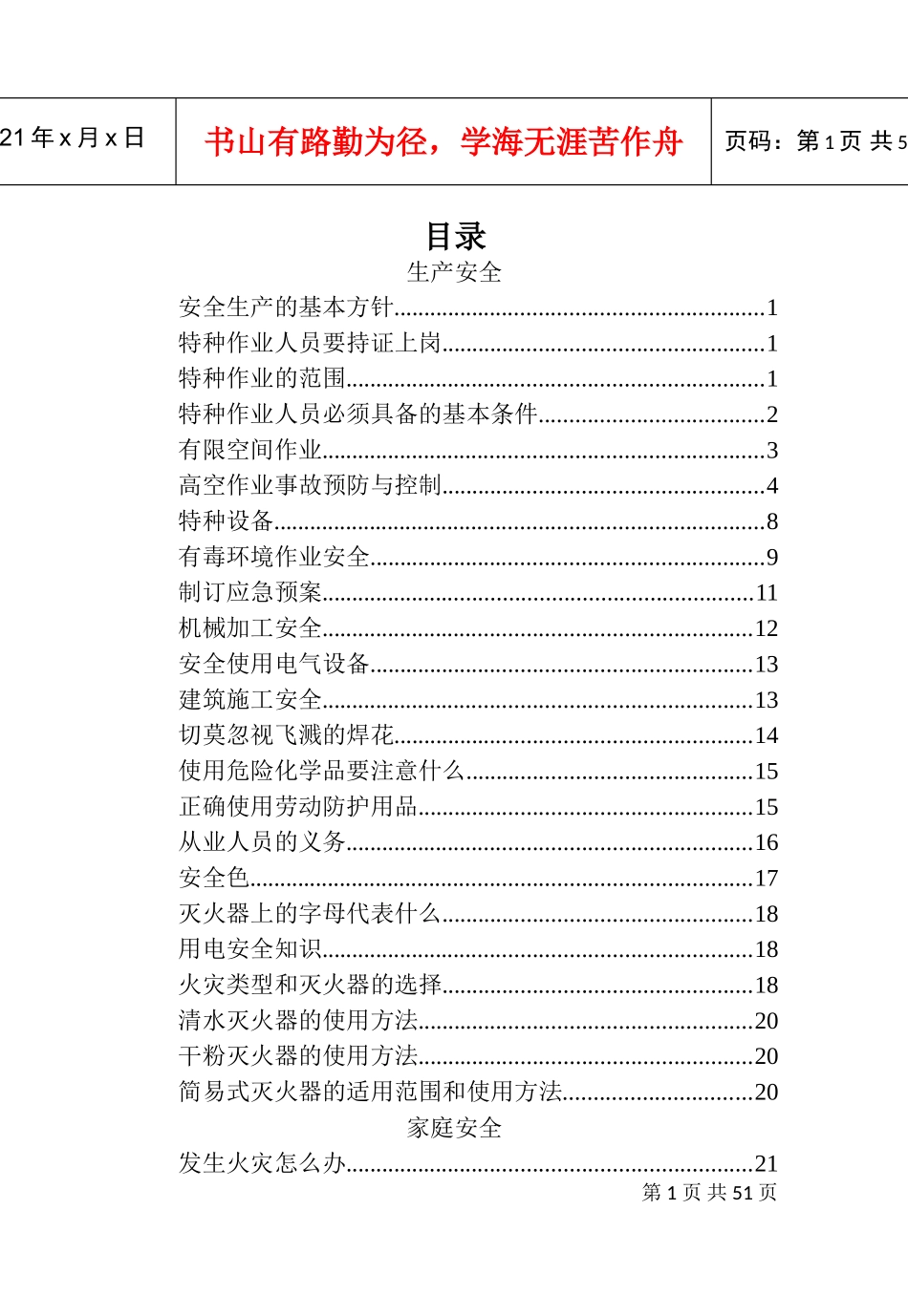 安全生产手册(DOC45页)_第1页