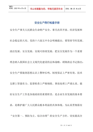 安全生产例行检查手册