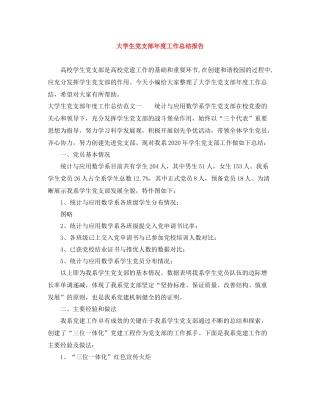 大学生党支部年度工作总结报告