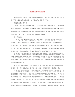 党支部工作个人的总结