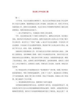 党支部上半年总结三篇