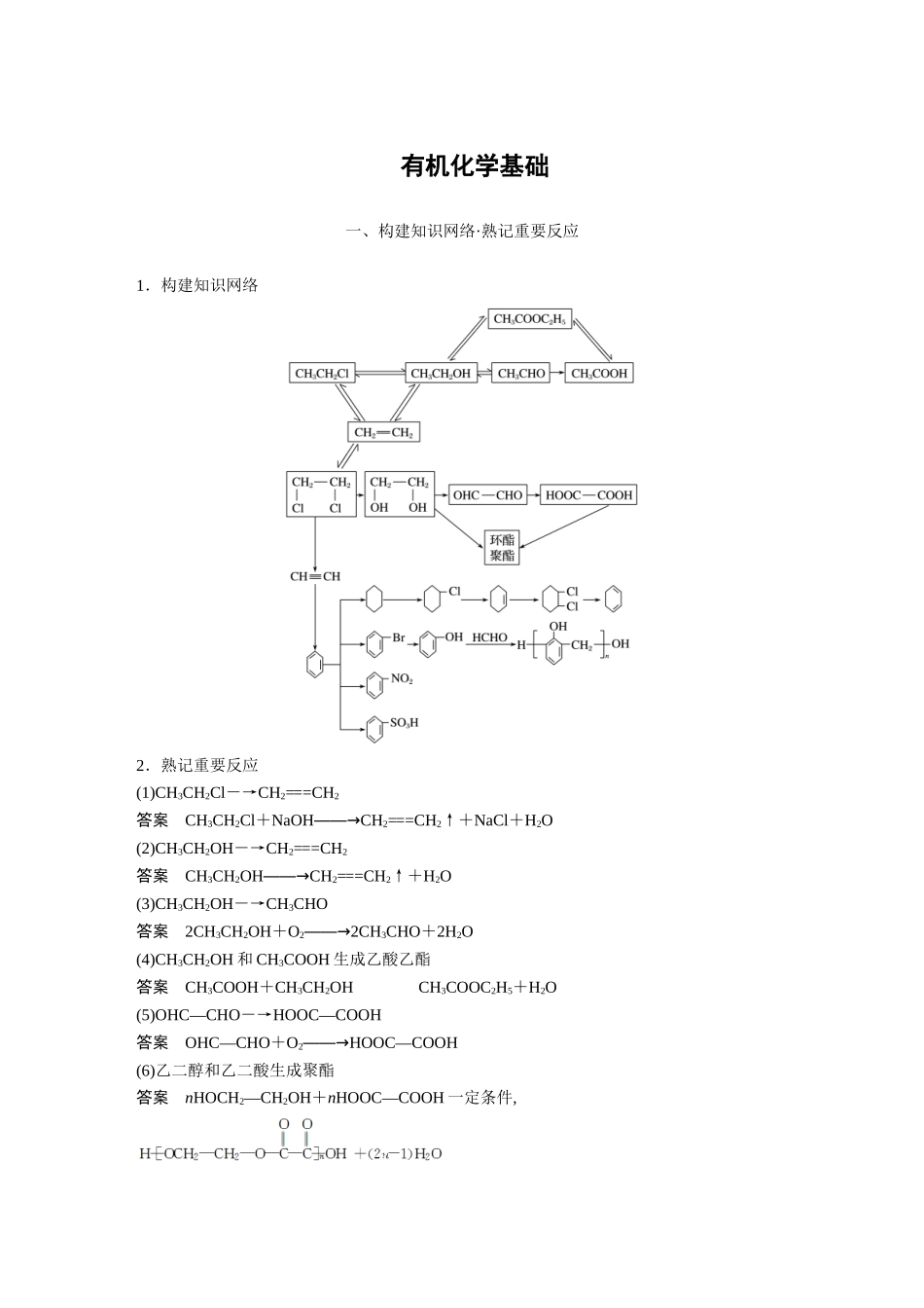 选修五有机化学基础高三梳理_第1页