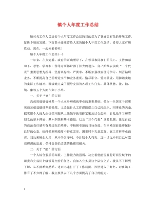 镇个人年度工作总结