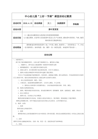 中心幼儿园公开课表格李海燕