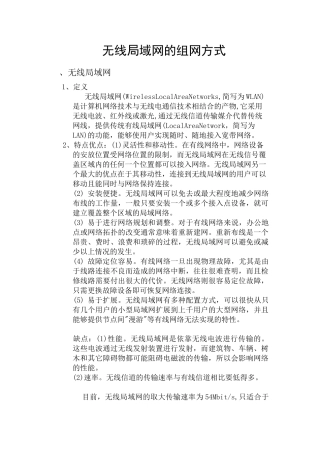 无线局域网组网方式