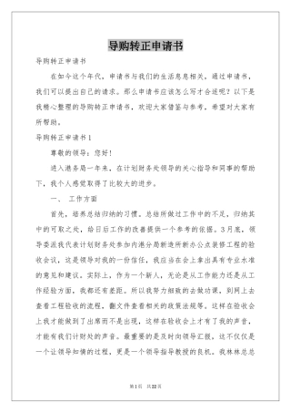 导购转正申请书