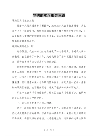 导购的实习报告三篇