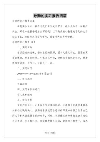 导购的实习报告四篇