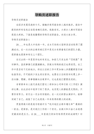 导购员述职报告