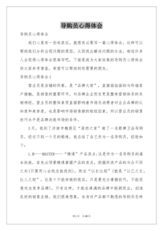 导购员体会心得