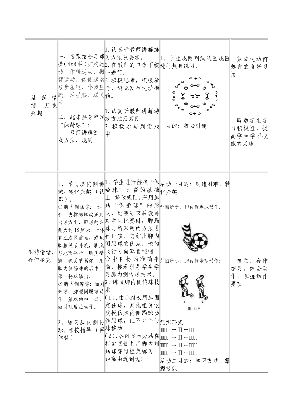 足球-脚内侧传球教案 (2)_第2页