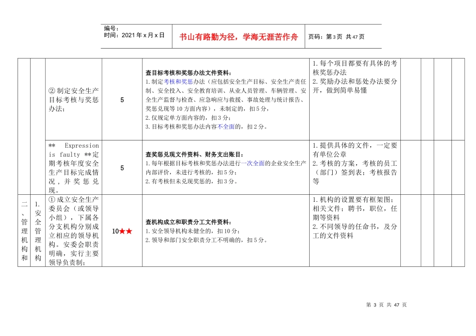 XXXX0207道路旅客运输企业安全生产达标考评指标及评分_第3页