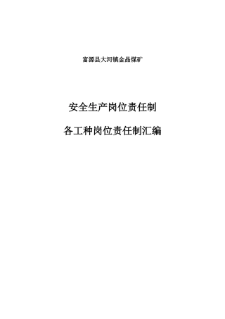 安全生产责任制、岗位责任制汇编(修订完)(2)