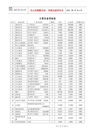 附件17主要设备明细表