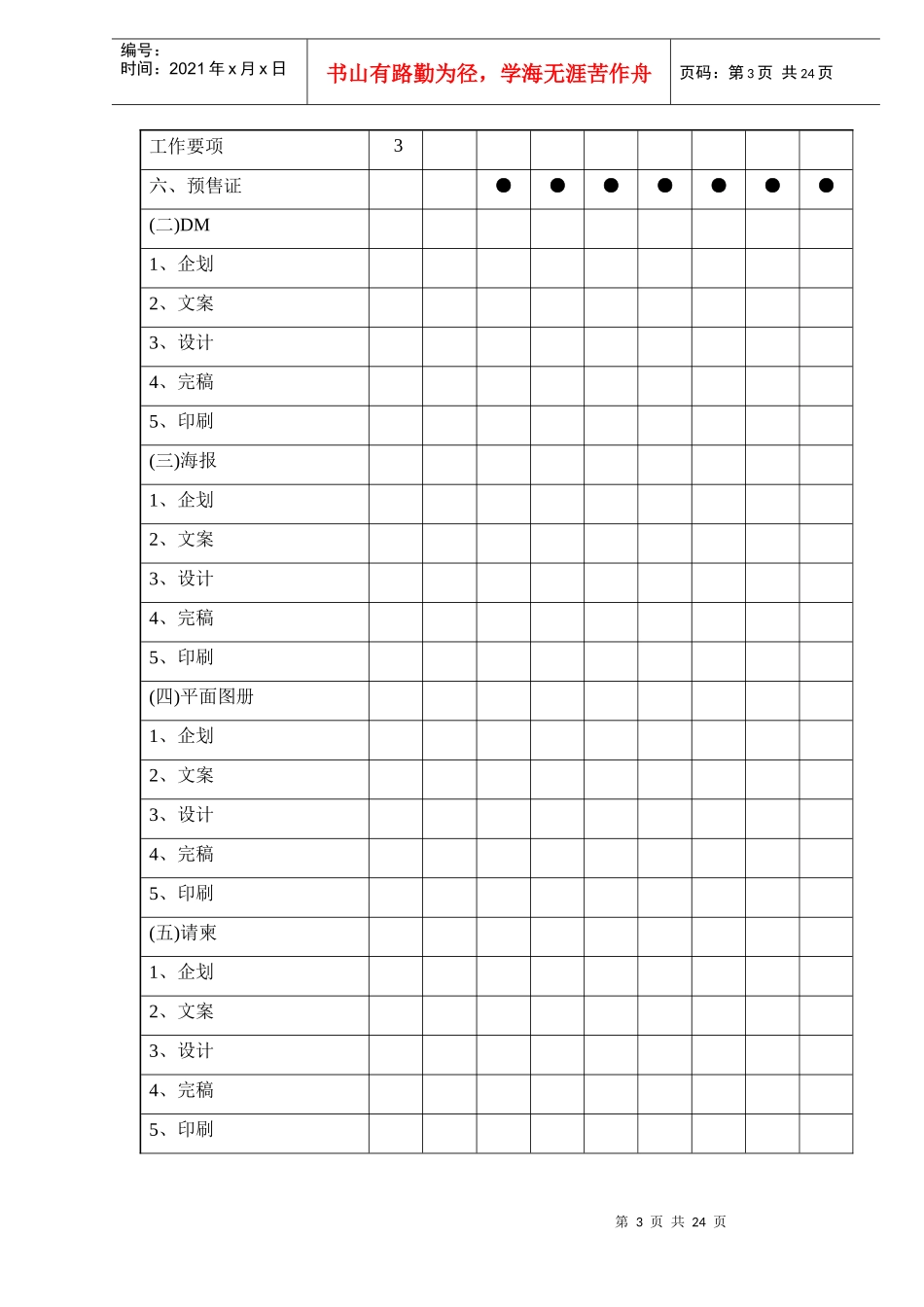 某花园开盘前工作进度管制表_第3页