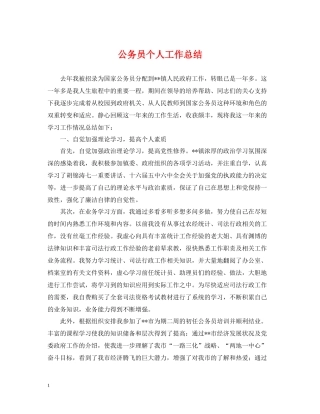 公务员个人工作总结4