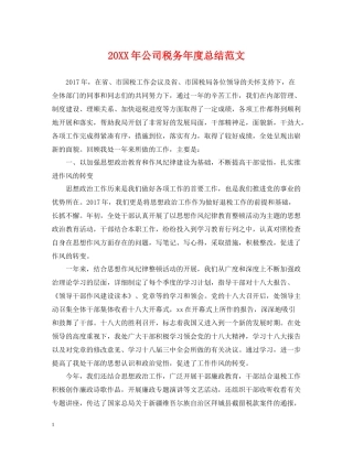 公司税务年度总结范文2
