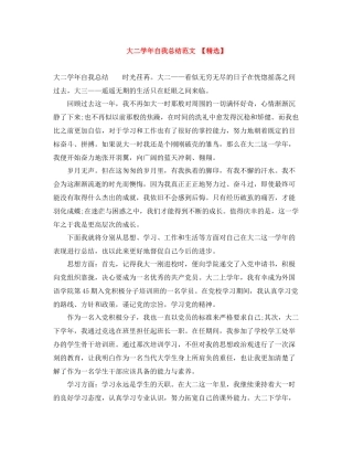 大二学年自我总结范文2