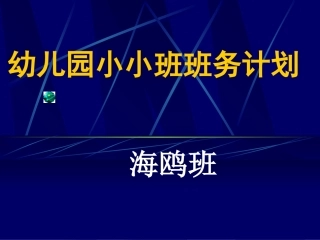 海鸥班班级计划