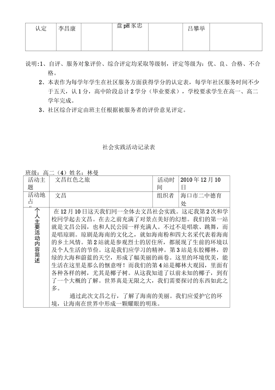 社区服务记录表_第3页