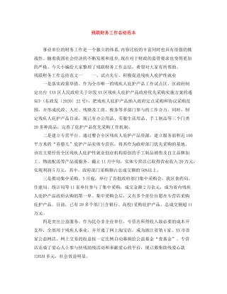 残联财务工作总结范本