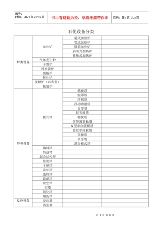 试谈石化设备分类