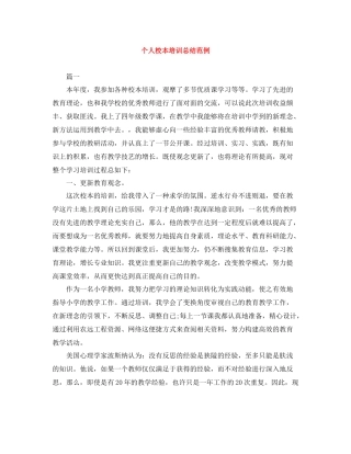 个人校本培训总结范例