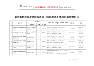 榆次方盛液压机电设备有限公司近年设计