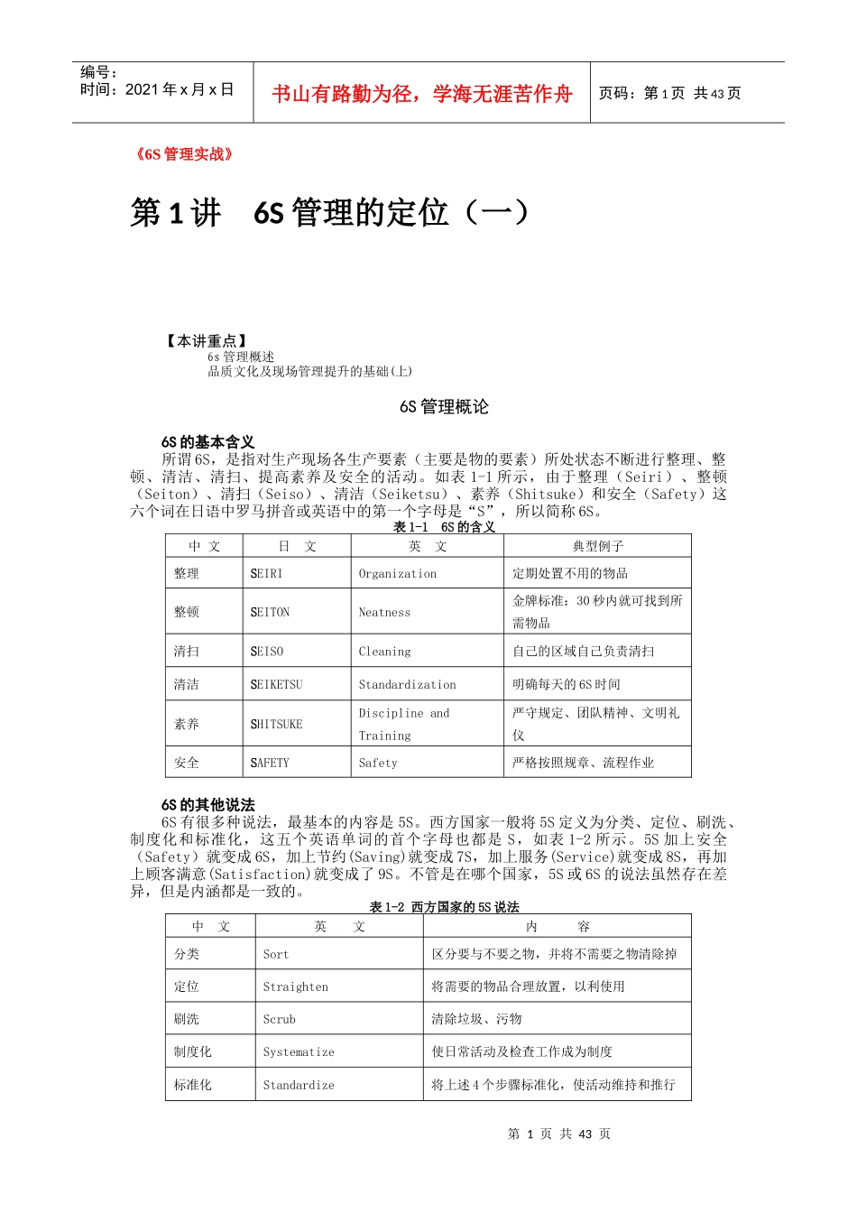 6S管理实战经典案例(DOCX 44页)_第1页