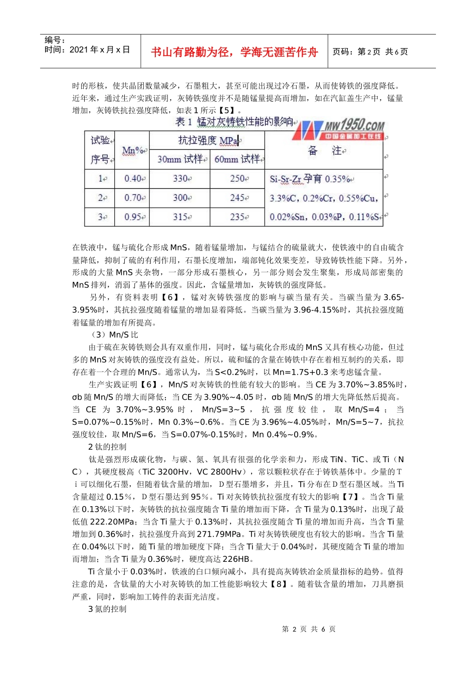 高强度灰铸铁生产中不可忽视的技术问题_第2页