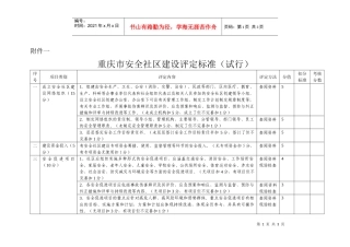 重庆市安全社区建设评定标准（试行）-1重庆市安全社区建设