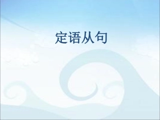 定语从句考点透视