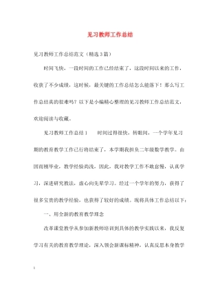 见习教师工作总结2)