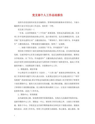 党支部个人工作总结报告2
