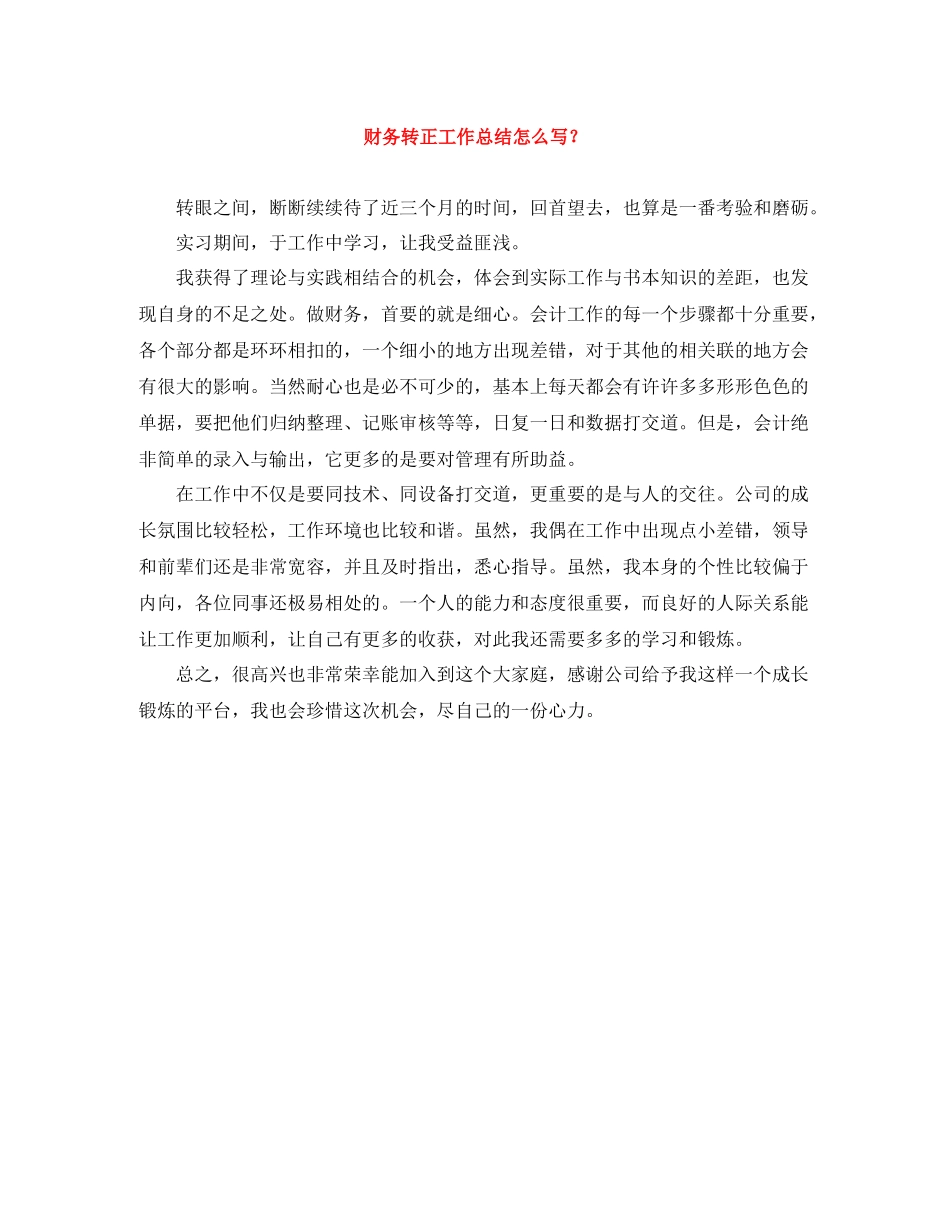 财务转正工作总结怎么写？_第1页