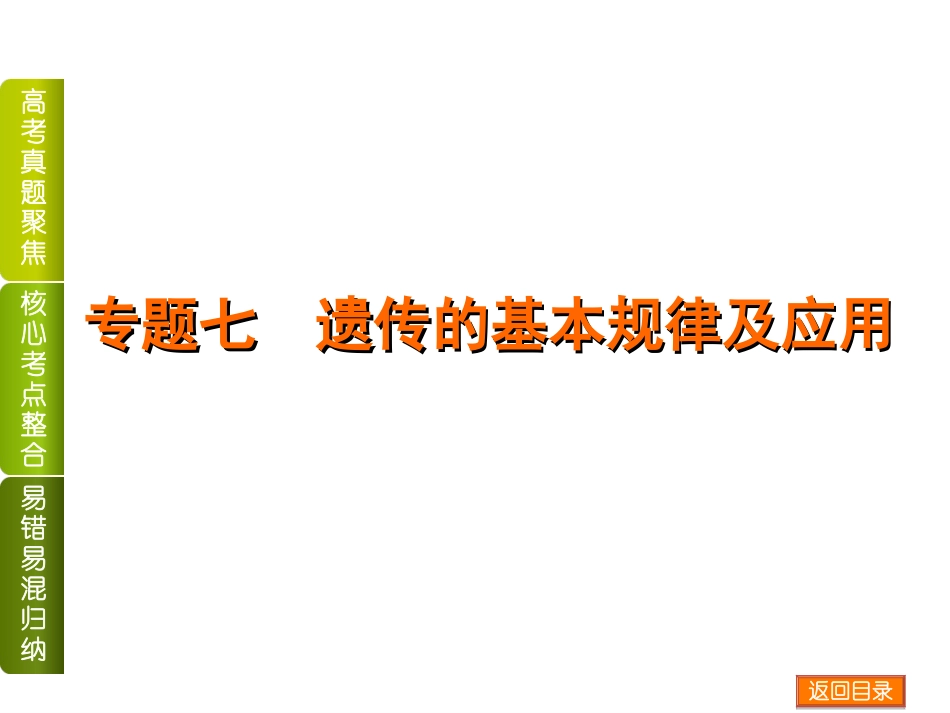 专题七_遗传的基本规律及应用_第1页