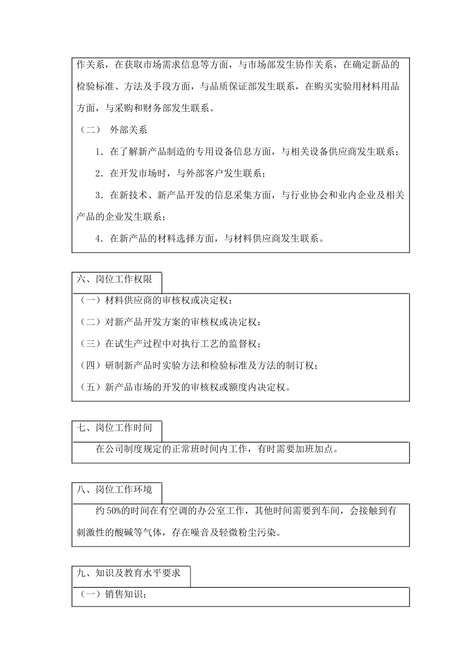 某企业新产品项目组长岗位职务说明_第3页