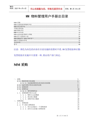 MM 物料手册总目录