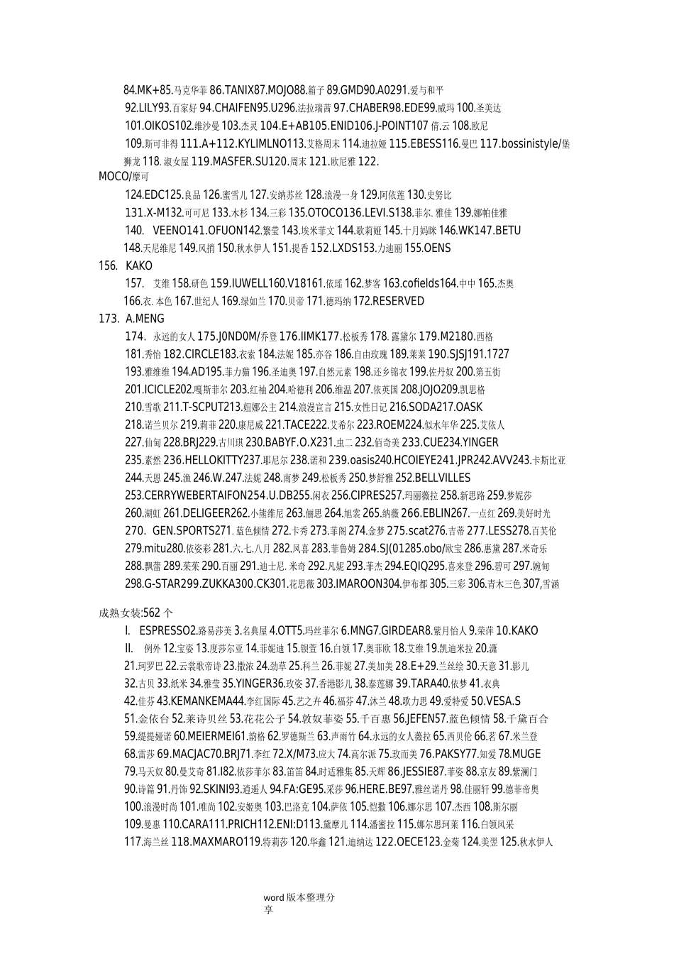 服装品牌名称大全_第3页