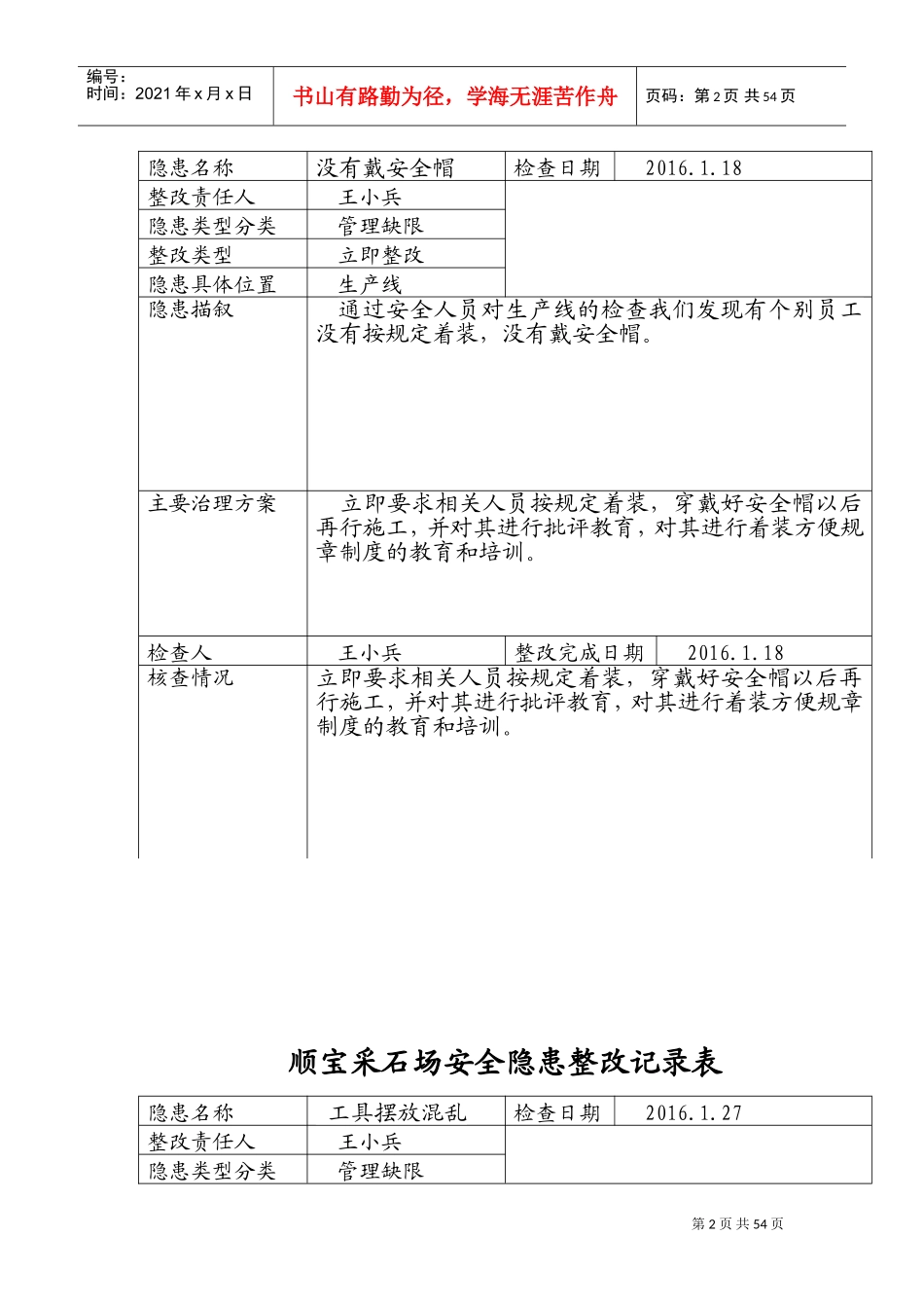安全隐患整改记录(DOC36页)_第2页