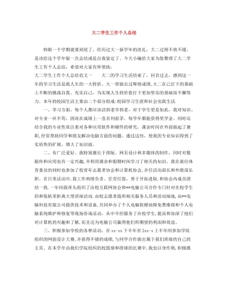 大二学生工作个人总结
