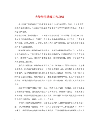 大学学生助理工作总结