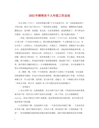 销售员个人年底工作总结2