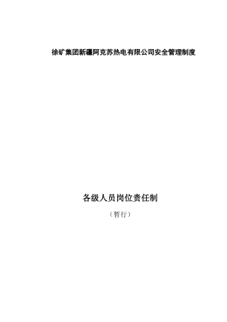 1、徐矿阿电各级各类人员安全生产岗位责任制