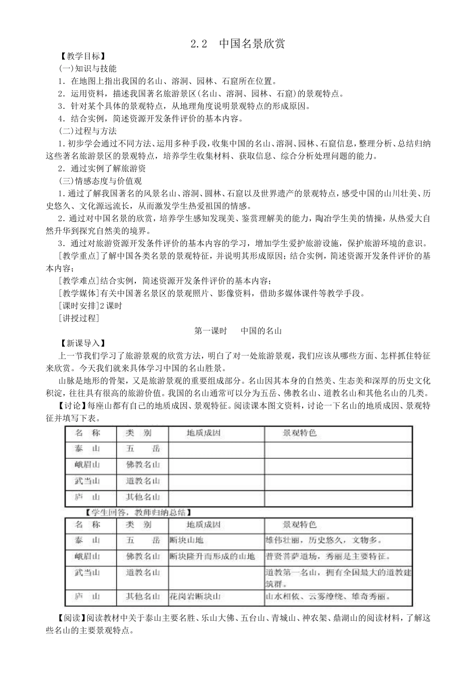 中国名景欣赏教学策略设计_第1页