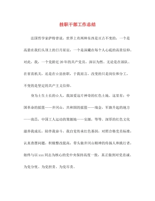 挂职干部工作总结