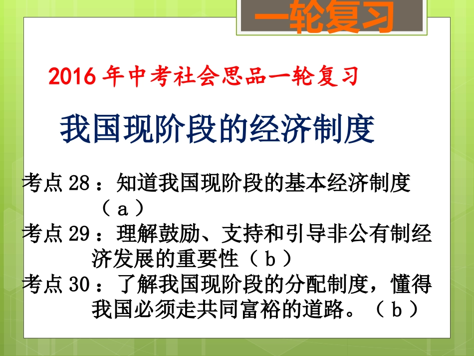 我国现阶段的经济制度（考点28、29、30）_第1页