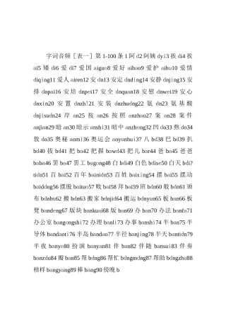 【国语学习】普通话水平测试用普通话词语表