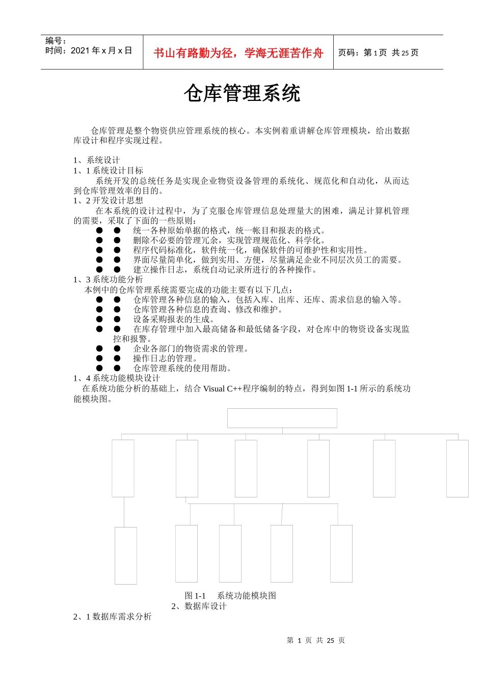 计算机毕业设计-仓库管理系统_第1页
